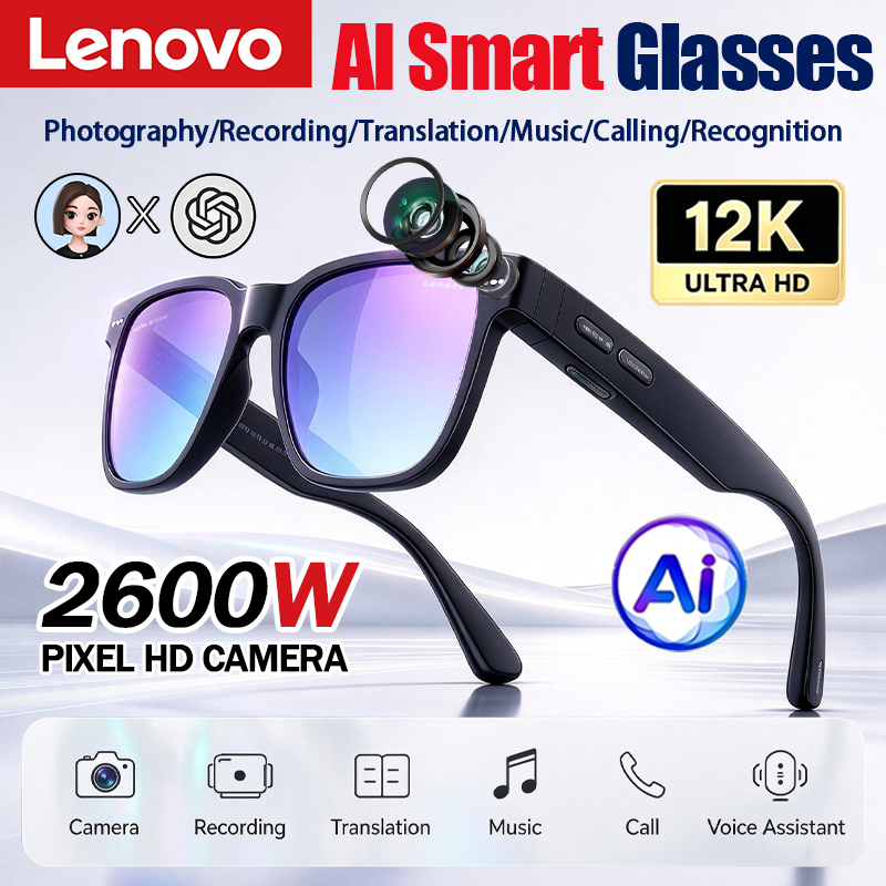 Smart Glasses Lens - Lenovo AIスマートグラス 12KHD 2600W AI翻訳機能搭載 ChatGPT対応
